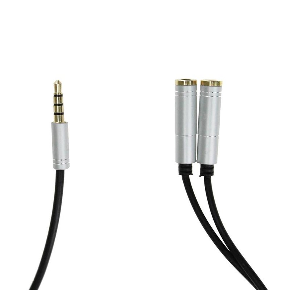 Cabo P2 Stereo 4 Contatos X Fone Microfone Prata