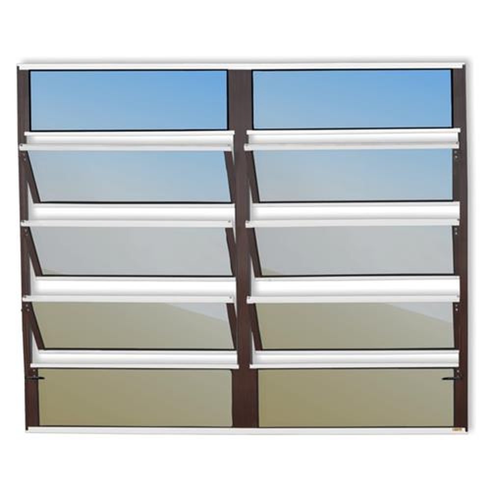 Basculante 2 Seções100 X 150 Plus Vidro Reflex Mix Corten