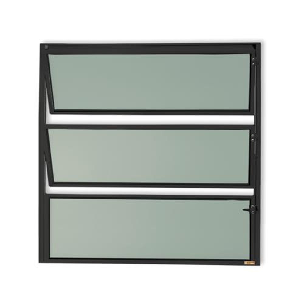 Basculante 60 X 100 Master Vidro Boreal Preto Acetinado