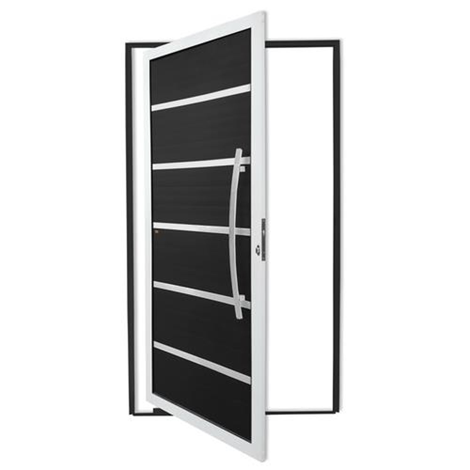 Porta Pivotante Lambril Premium com Puxador Lado Direito Super Mix Preto 100