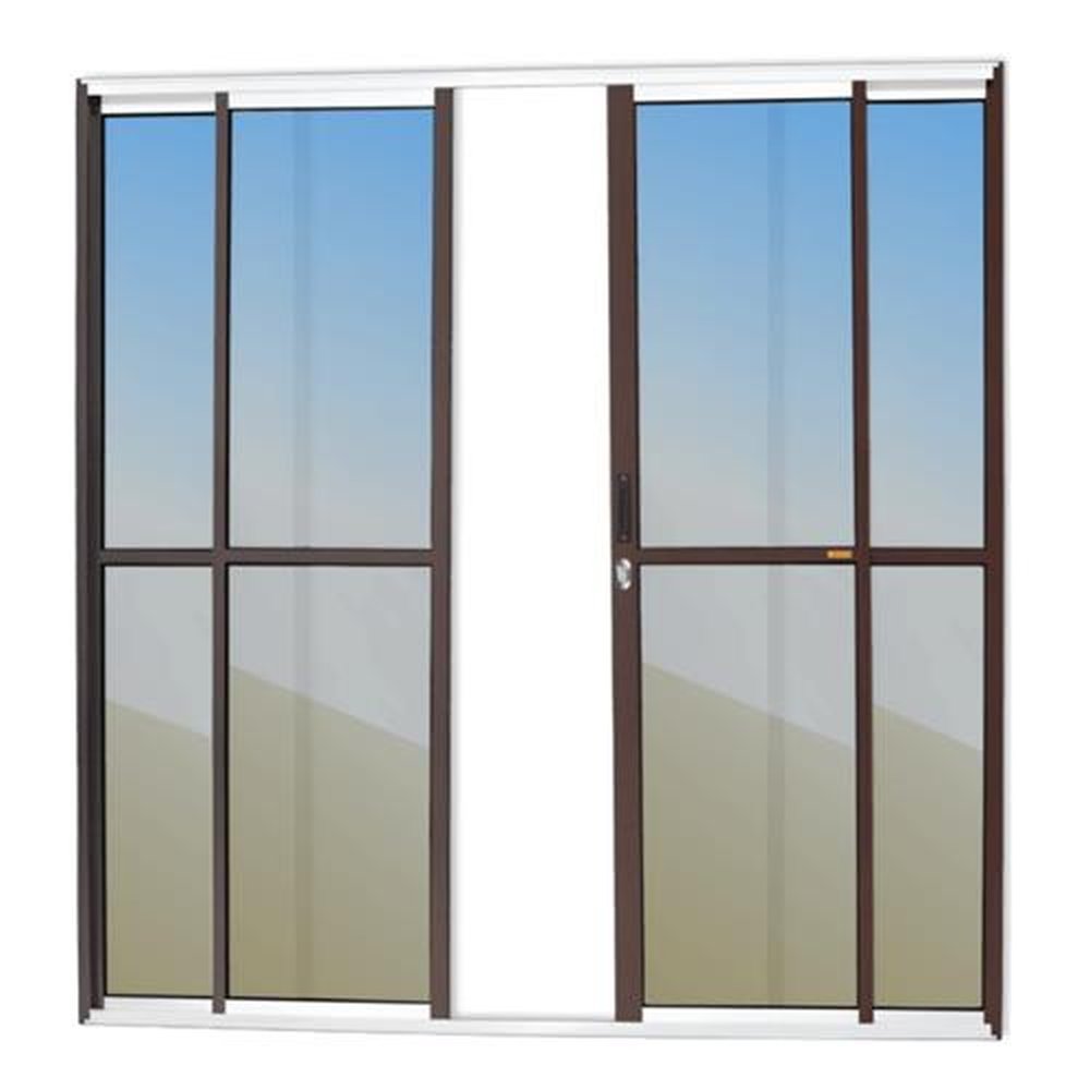 Porta de Correr 4 Folhas 210 X 240 Super Vidro Reflex Mix Corten