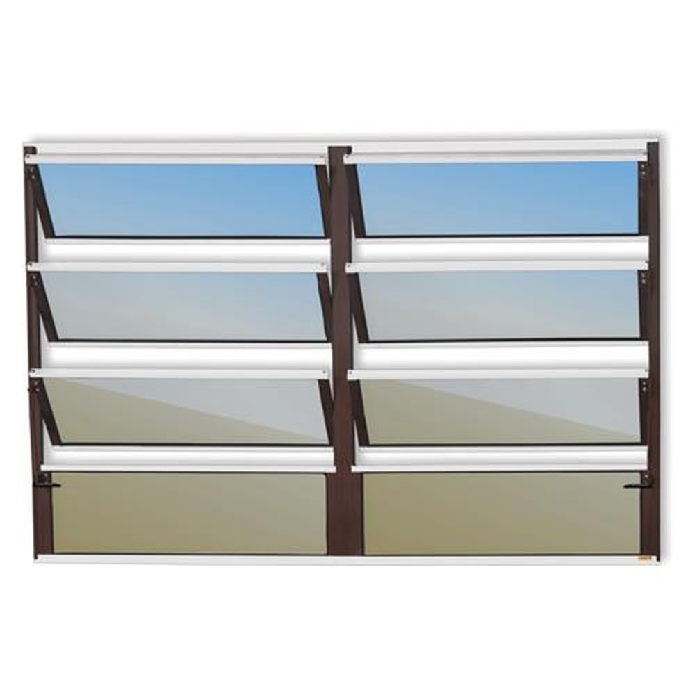 Basculante 2 Seções 80 X 200 Plus Vidro Reflex Mix Corten