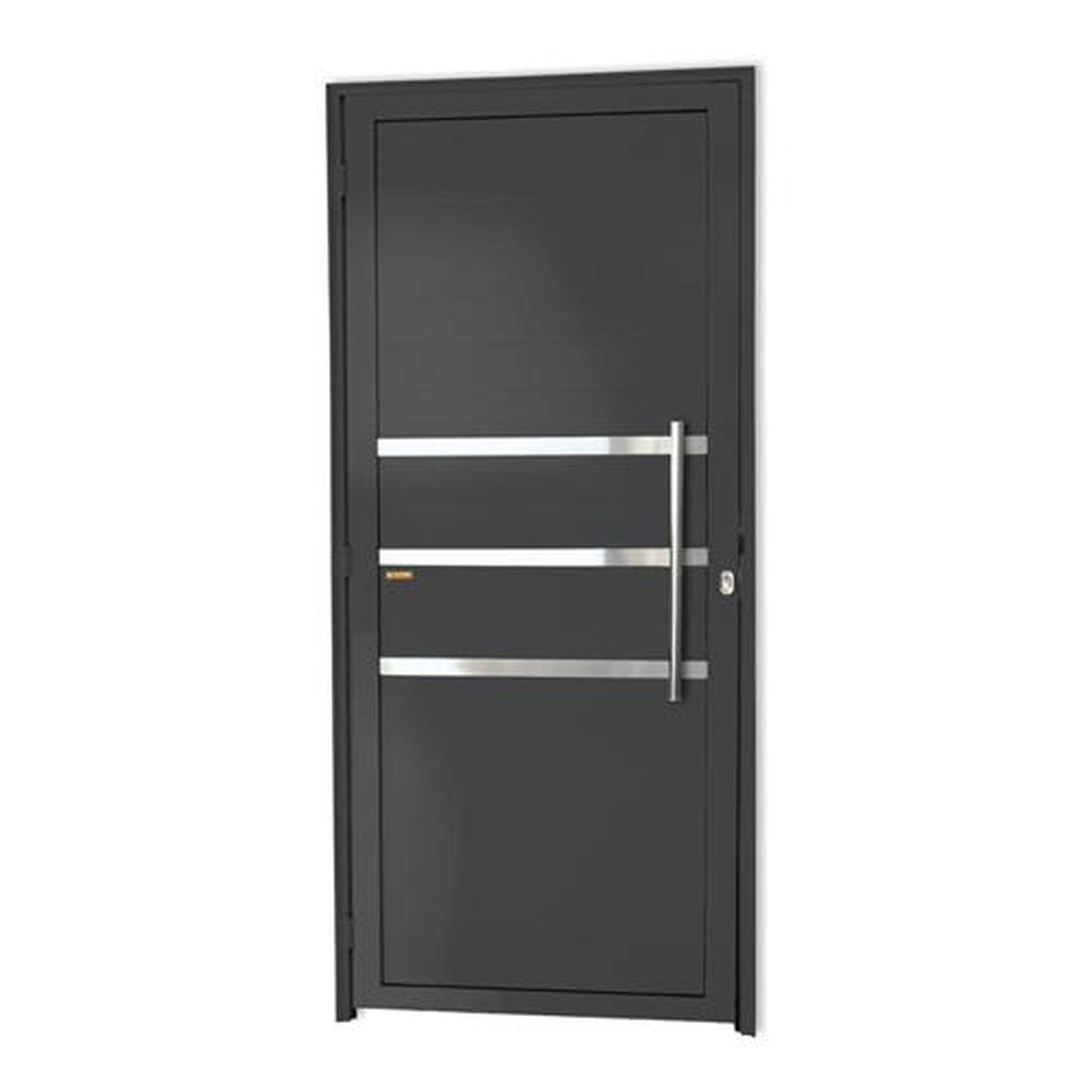 Porta Lambril com Friso com Puxador Lado Direito Super Cinza Acetinado 80
