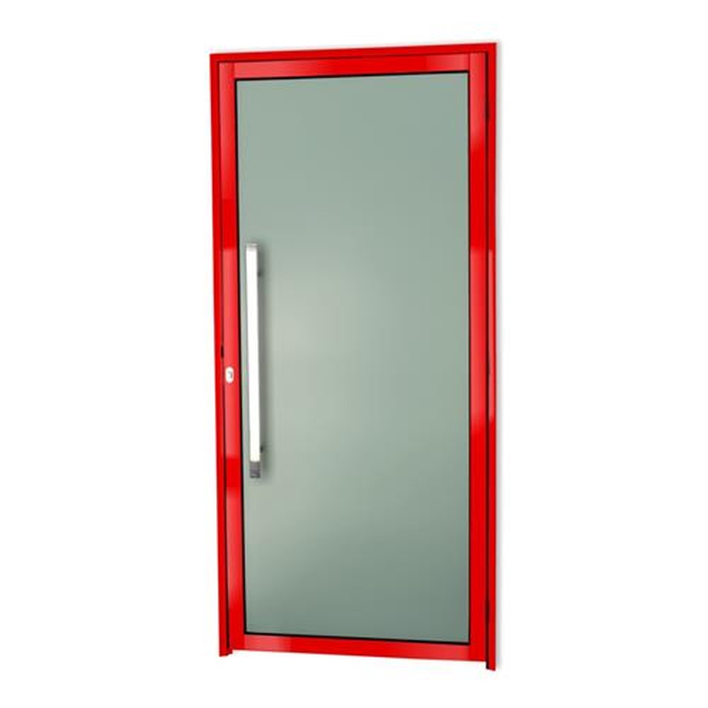 Porta Murano com Puxador Lado Esquerdo Super Vermelho Brilhante 90