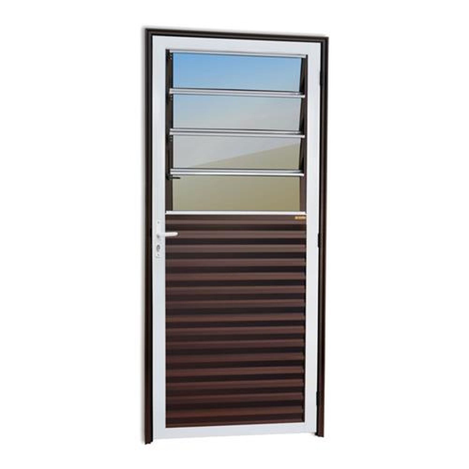 Porta Basculante 86 Lado Esquerdo Super Vidro Reflex Mix Corten