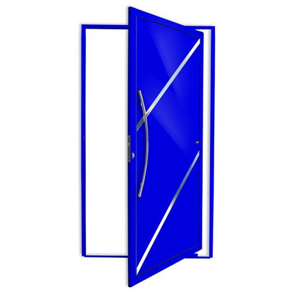 Porta Pivotante Lambril Duna com Puxador Lado Esquerdo Super Azul Brilhante 120