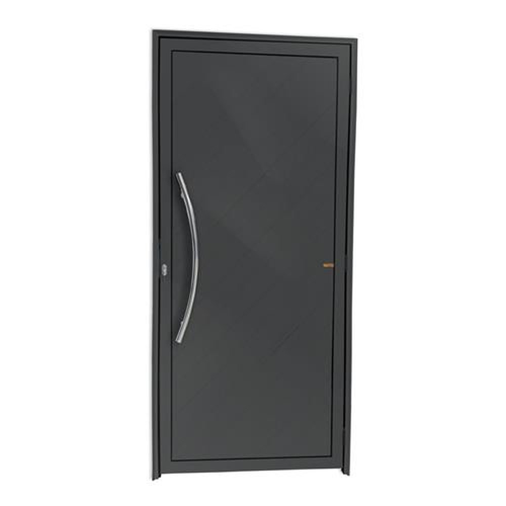 Porta Lambril Savana com Puxador Lado Esquerdo Super Cinza Acetinado 100