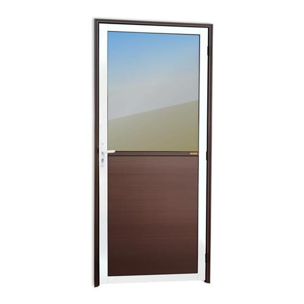 Porta Meia Lambril Meia Vidrao Lado Esquerdo Super Mix Corten 80 Vidro Reflex