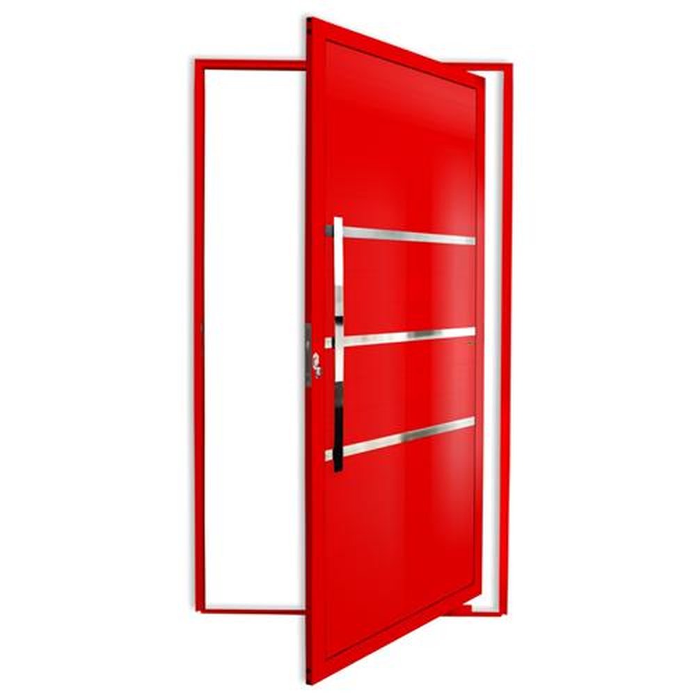 Porta Pivotante Lambril Evolution com Puxador Lado Esquerdo Super Vermelho Brilhante 120