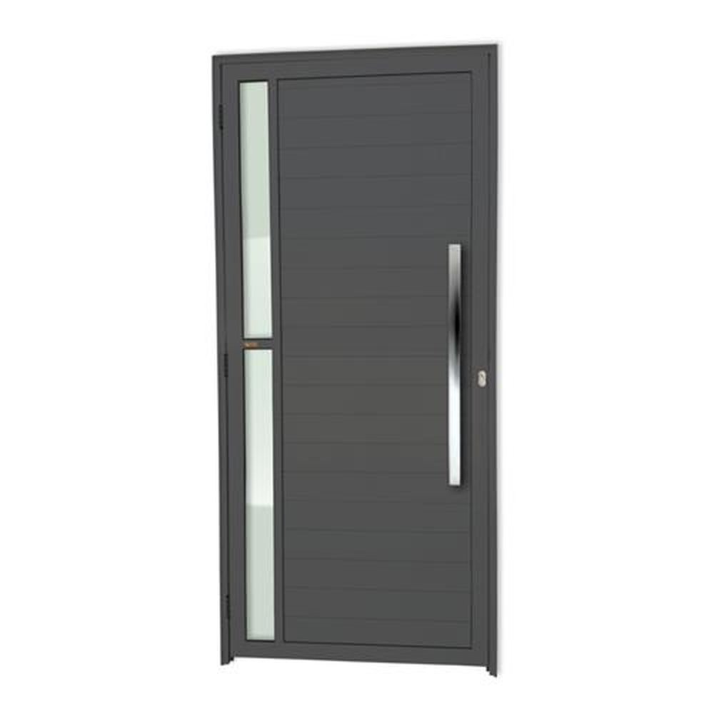 Porta Lambril Visione com Puxador Lado Direito Super Cinza Acetinado 90