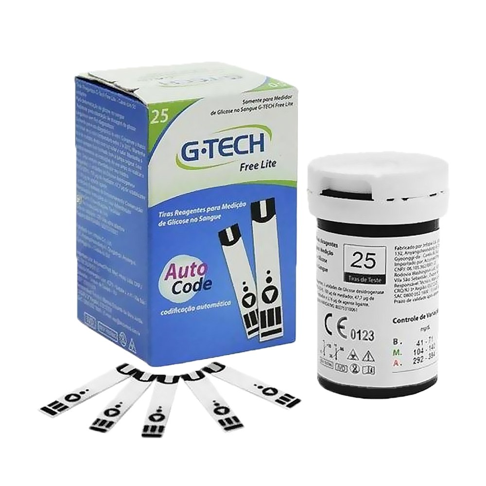 Tiras de Glicose G Tech Lite 25 Unidades
