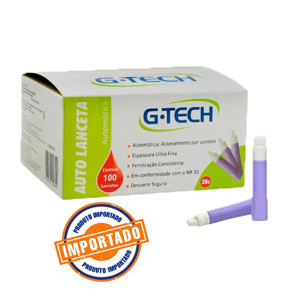Auto Lancetas 28g G Tech 100 Unidades