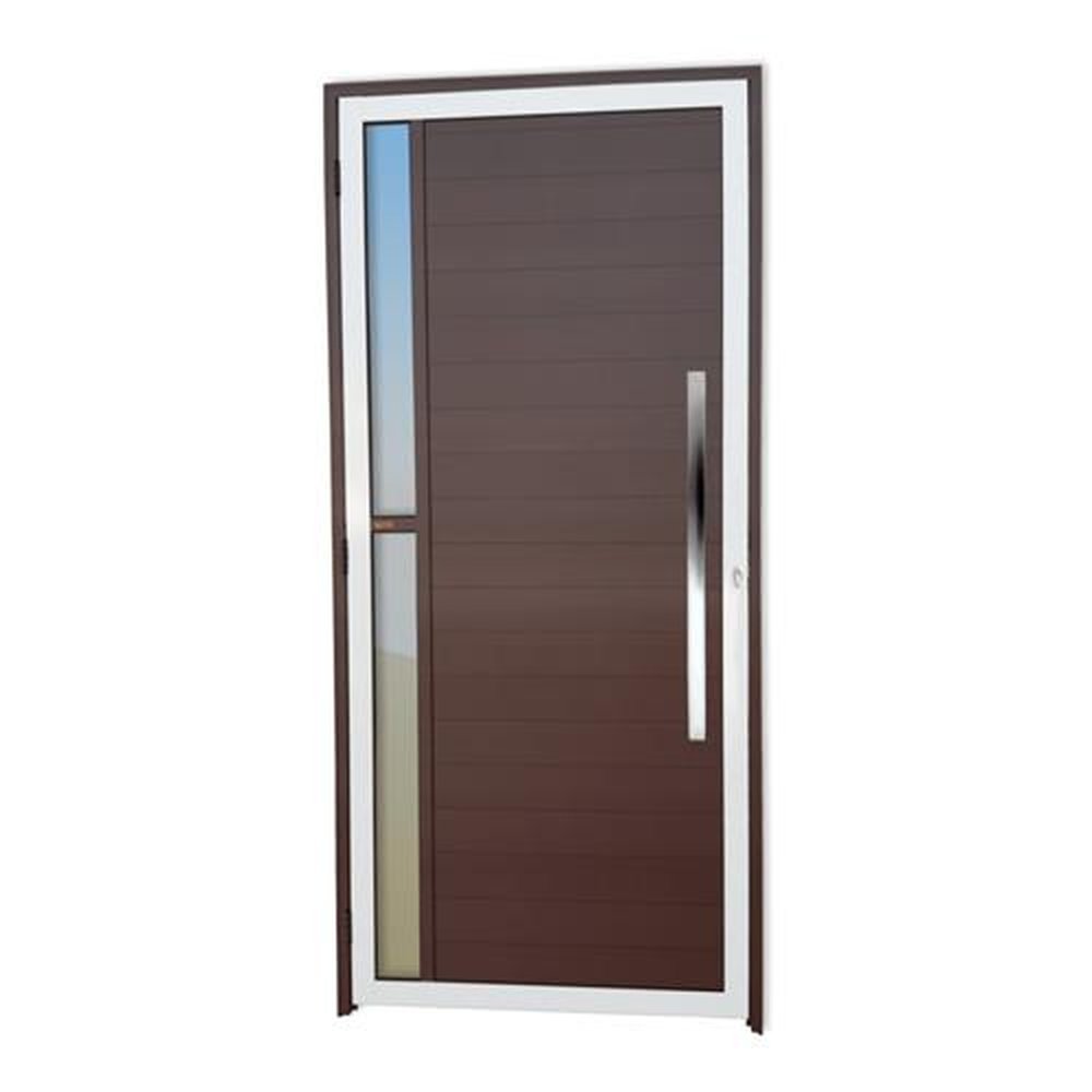 Porta Lambril Visione com Puxador Lado Direito Super Mix Corten 90