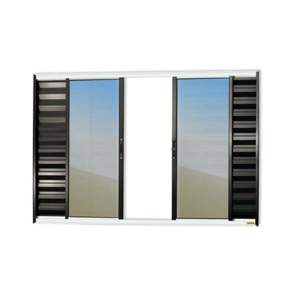 Veneziana Confort 6 Folhas 100 X 100 Vidro Reflex Mix Preto