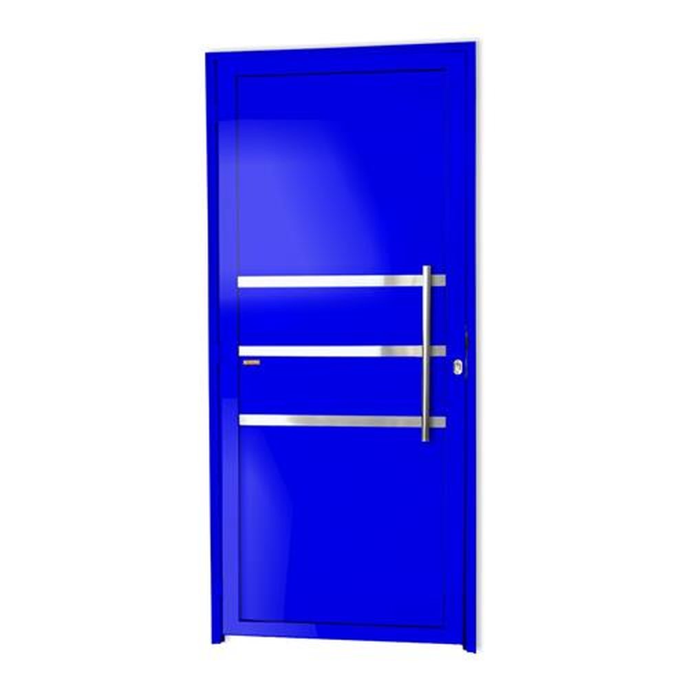 Porta Lambril com Friso com Puxador Lado Direito Super Azul Brilhante 80