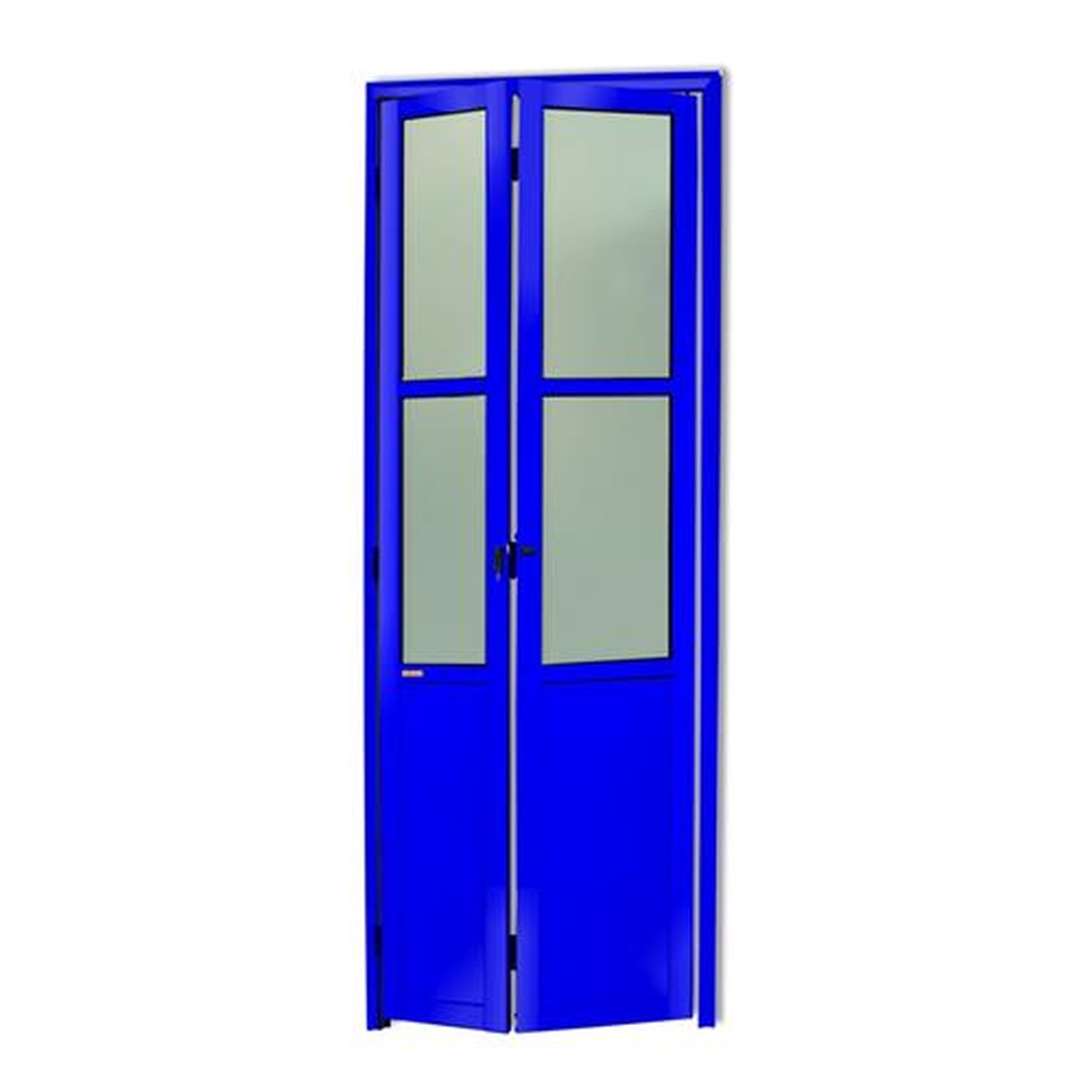 Porta Camarao Meia Lambril Meia Vidrao Lado Direito Linha 25 Azul Brilhante 60 Vidro Boreal