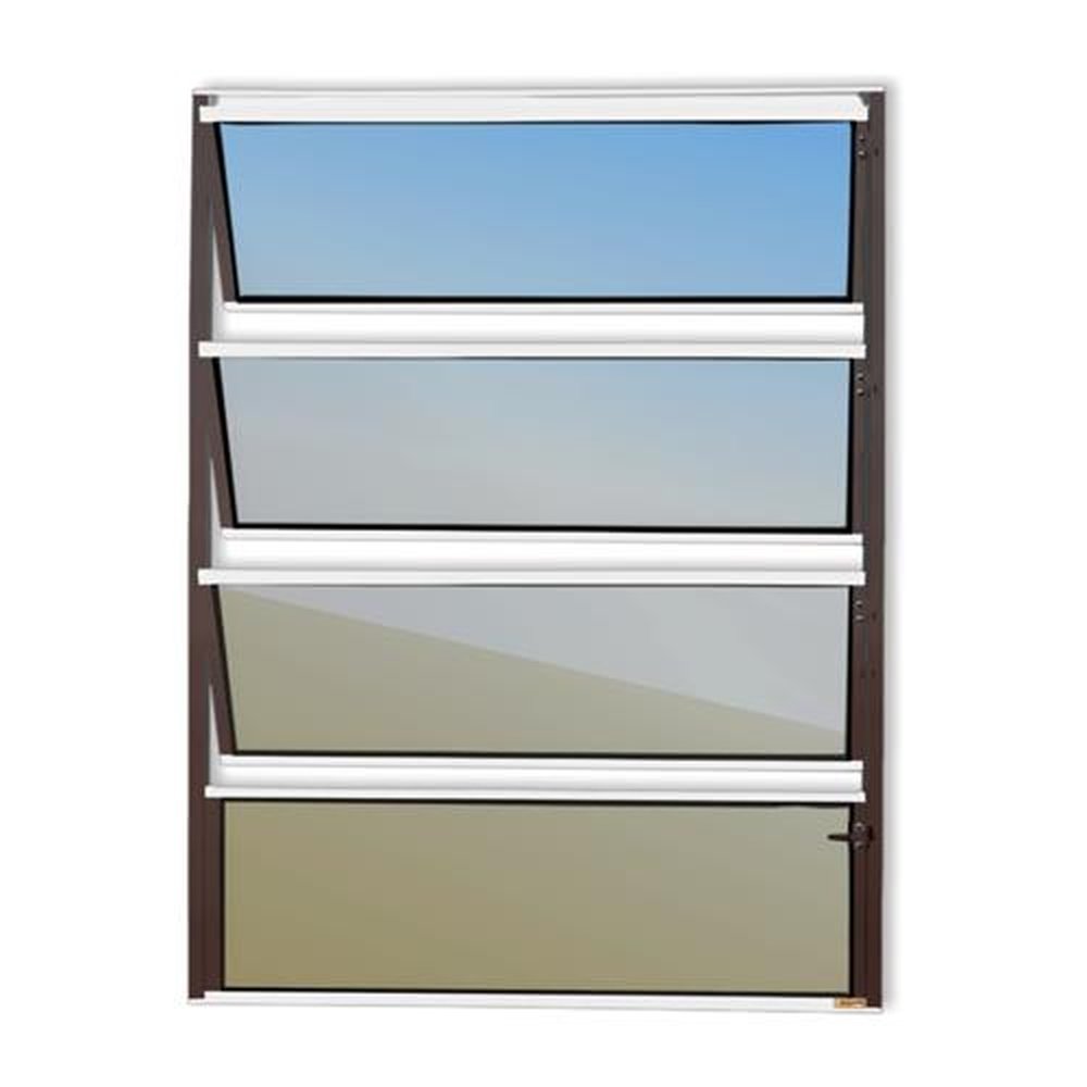 Basculante 80 X 80 Master Vidro Reflex Mix Corten