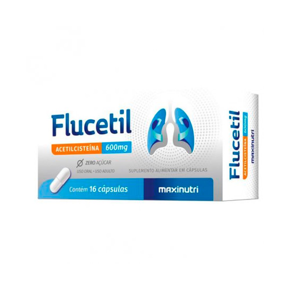 Flucetil Acetilcisteina 600mg 16 Capsulas Maxinutri