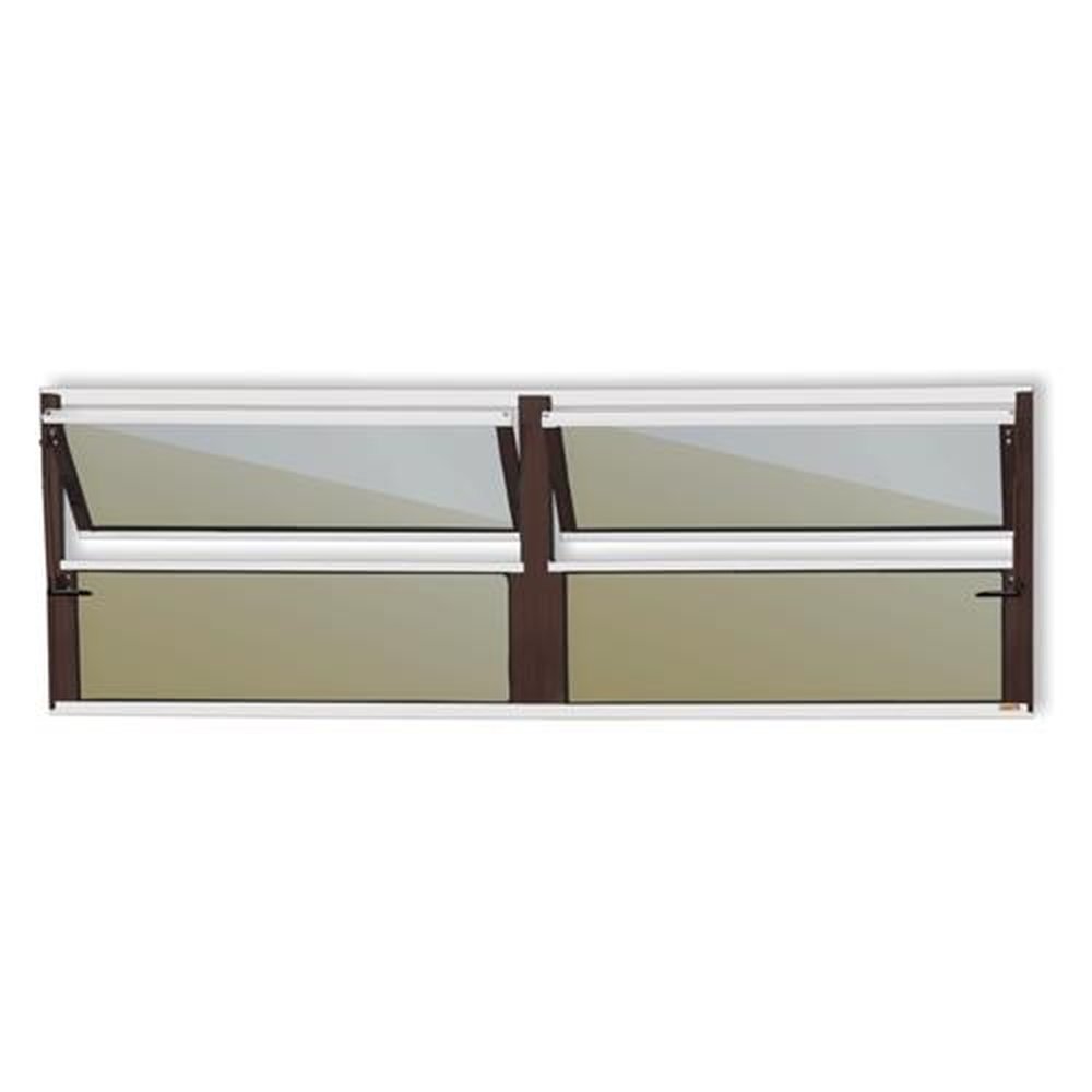 Basculante 2 Seções 40 X 120 Plus Vidro Reflex Mix Corten