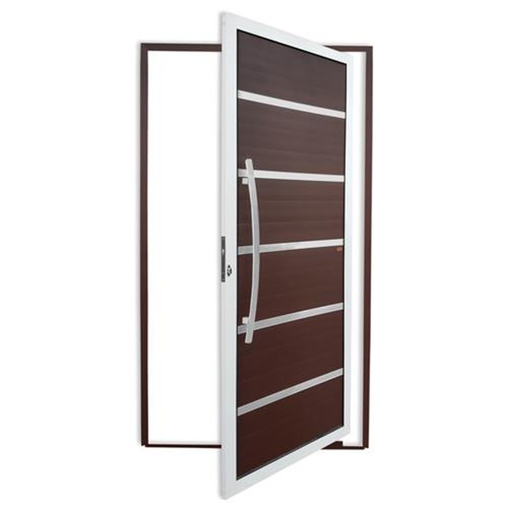 Porta Pivotante Lambril Premium com Puxador Lado Esquerdo Super Mix Corten 100