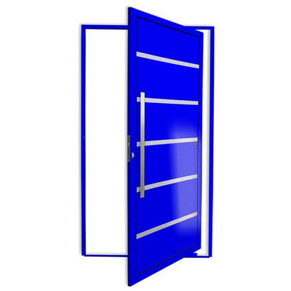 Porta Pivotante Lambril Premium com Puxador Lado Esquerdo Super Azul Brilhante 100