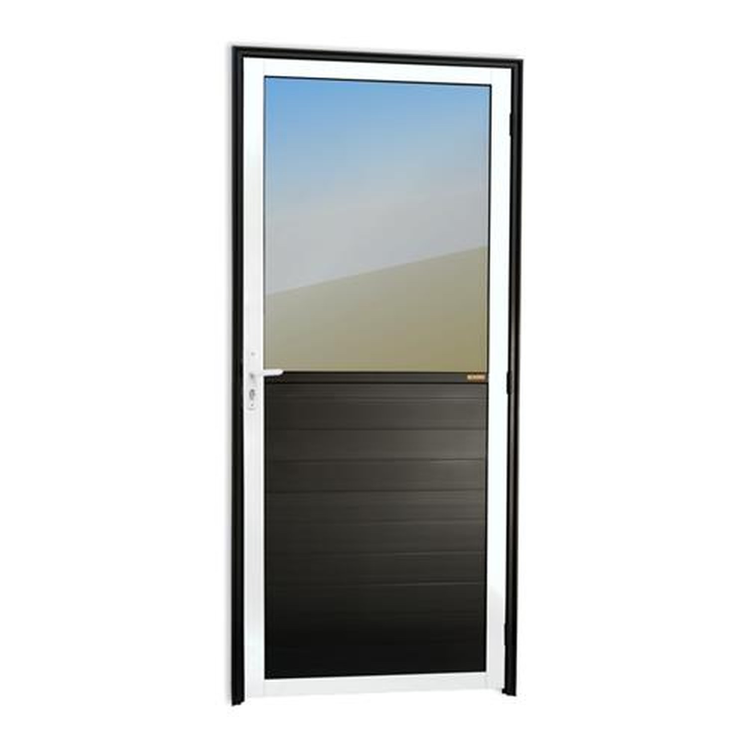 Porta Meia Lambril Meia Vidrao Lado Esquerdo Super Mix Preto 90 Vidro Reflex
