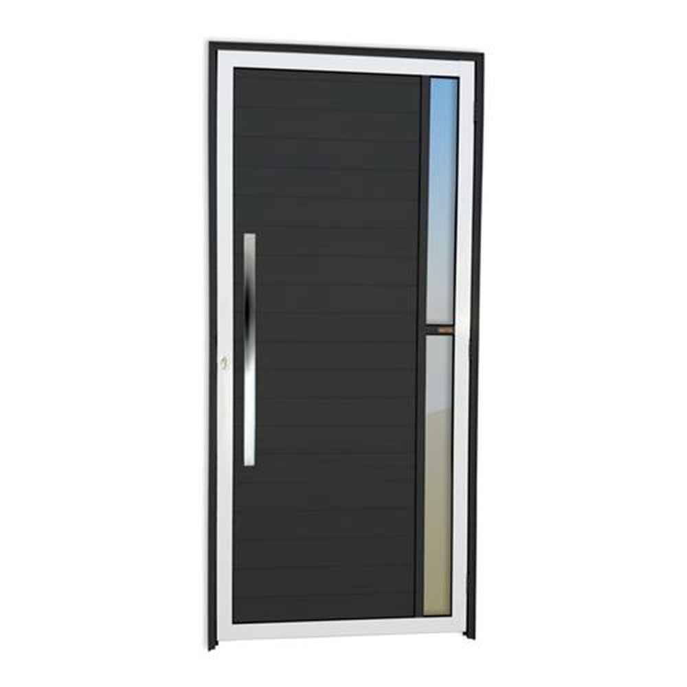 Porta Lambril Visione com Puxador Lado Esquerdo Super Mix Preto 90