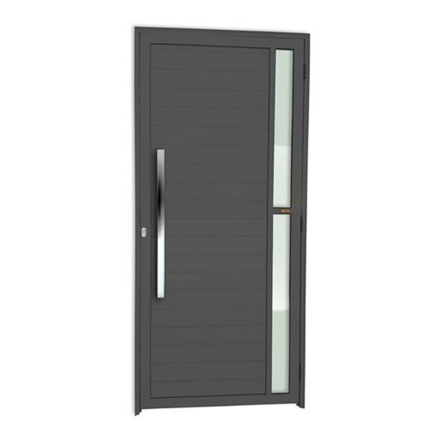 Porta Lambril Visione com Puxador Lado Esquerdo Super Cinza Acetinado 100