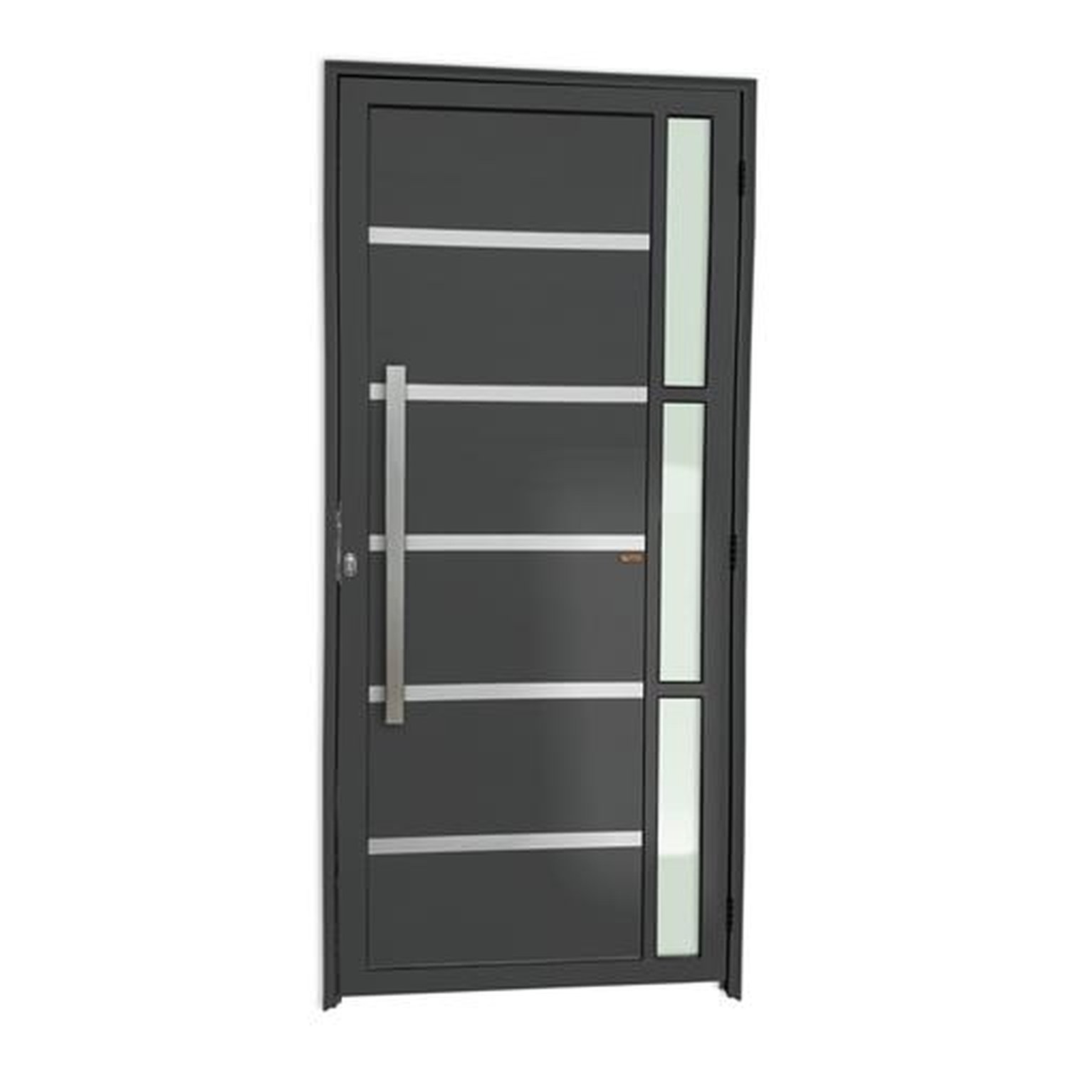 Porta Lambril Miraggio com Puxador Lado Esquerdo Super Cinza Acetinado 100