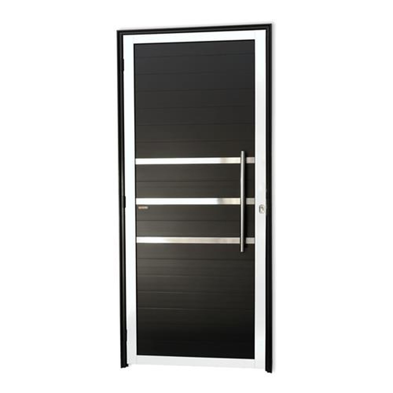 Porta Lambril com Friso com Puxador Lado Direito Super Mix Preto 90