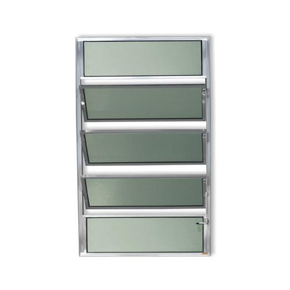 Basculante 100 X 40 Plus Vidro Boreal Anodizado Brilhante