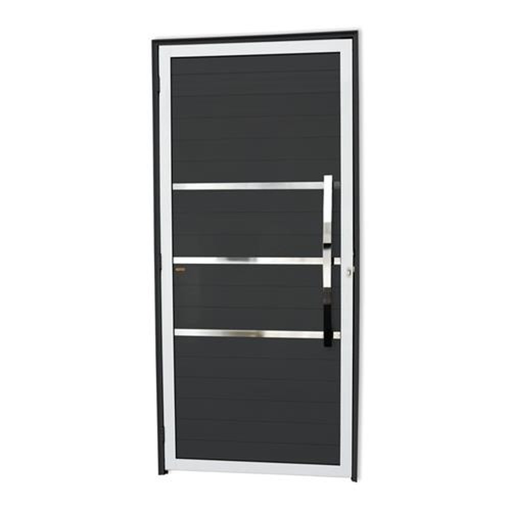 Porta Lambril Evolution com Puxador Lado Direito Super Mix Preto 100