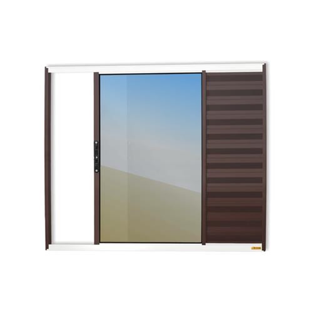 Veneziana Confort 3 Folhas 120 X 120 Vidro Reflex Mix Corten