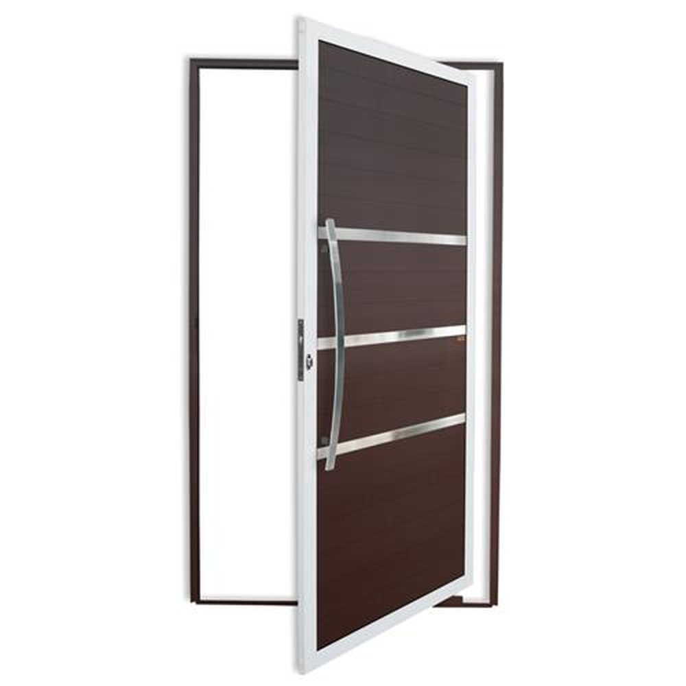 Porta Pivotante Lambril Evolution com Puxador Lado Esquerdo Super Mix Corten 120