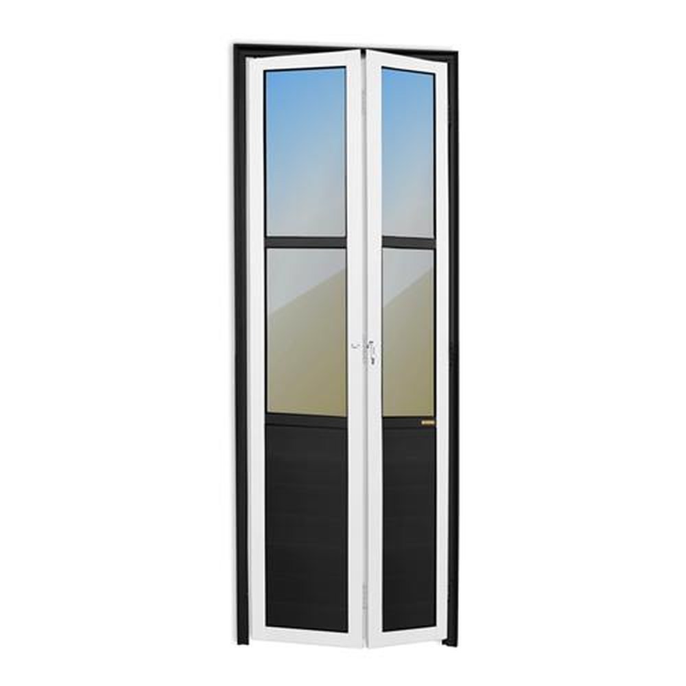 Porta Camarao Meia Lambril Meia Vidrao Lado Esquerdo Linha 25 Mix Preto 80 Vidro Reflex