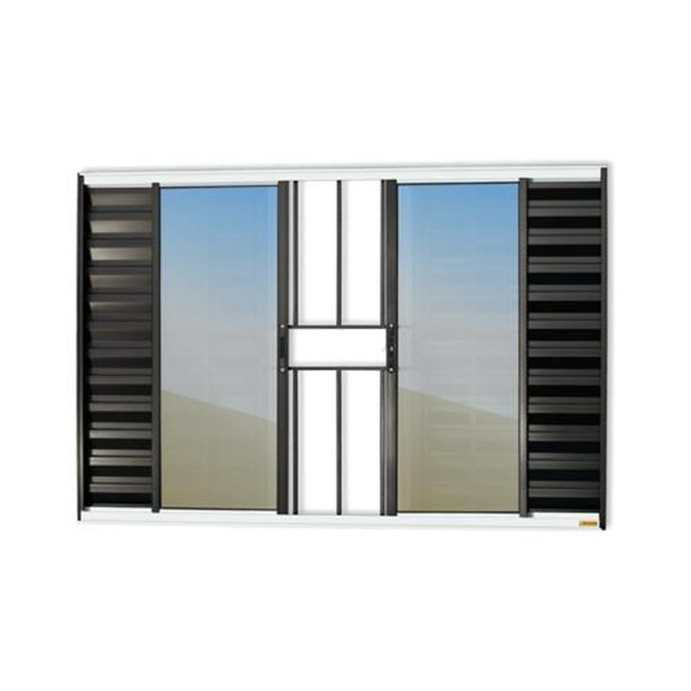 Veneziana Confort 6 Folhas com Grade 100 X 150 Vidro Reflex Mix Preto