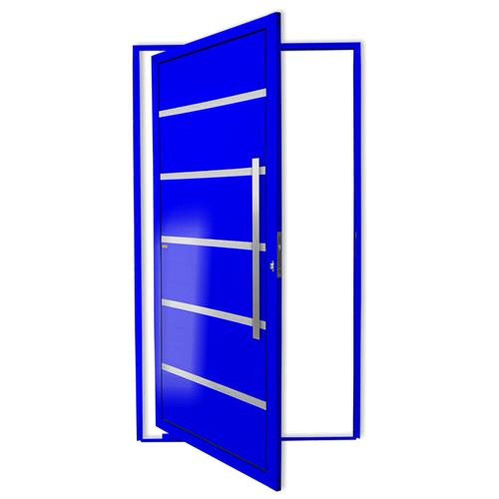 Porta Pivotante Lambril Premium com Puxador Lado Direito Super Azul Brilhante 100