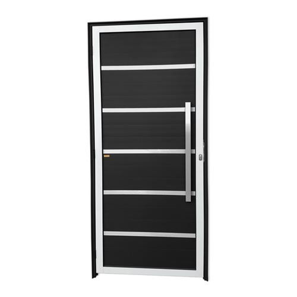 Porta Lambril Premium com Puxador Lado Direito Super Mix Preto 100