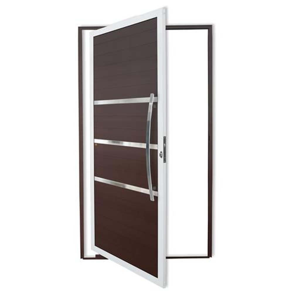 Porta Pivotante Lambril Evolution com Puxador Lado Direito Super Mix Corten 120
