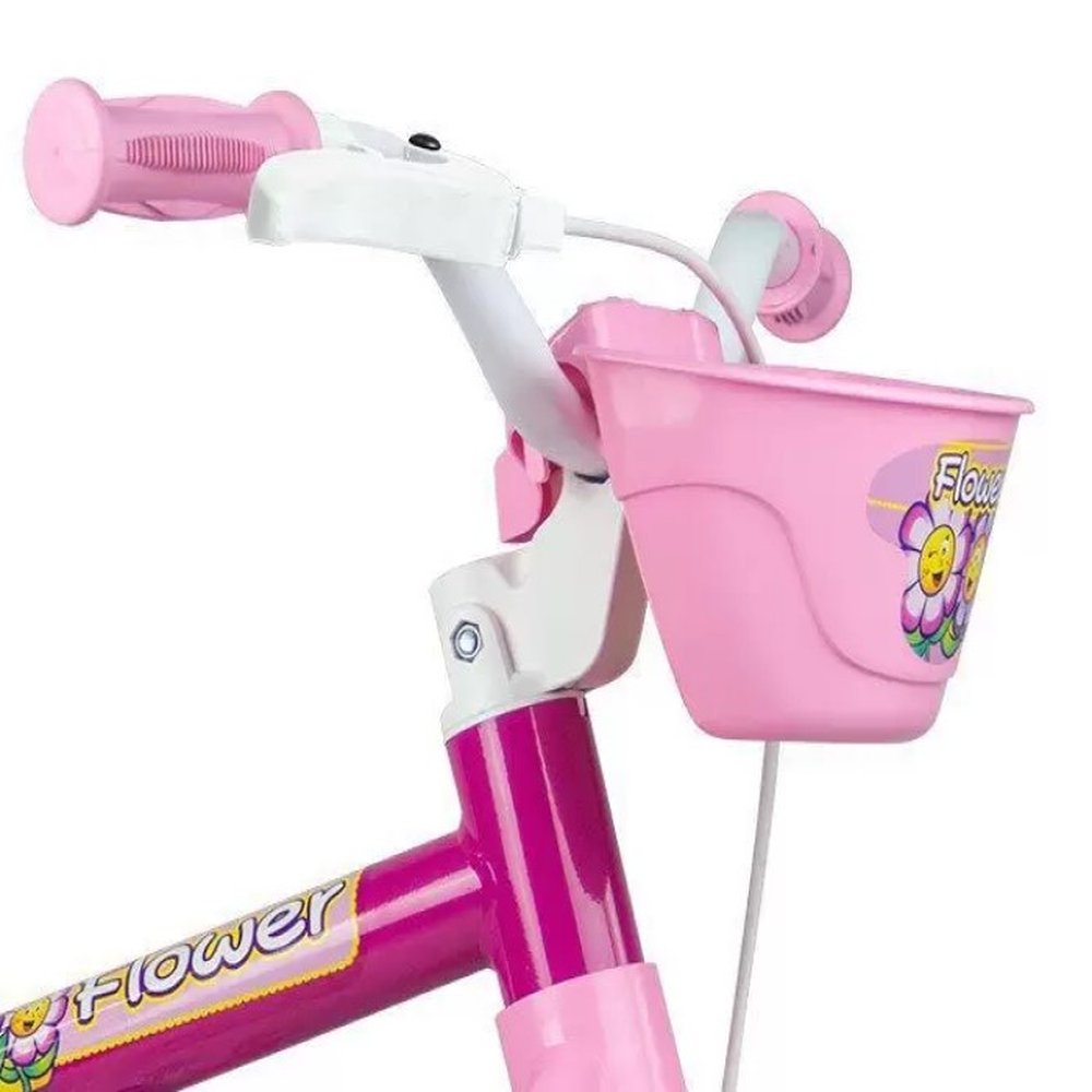 Bicicleta Infantil Aro 12 Nathor - Com Rodinhas Menina Flower