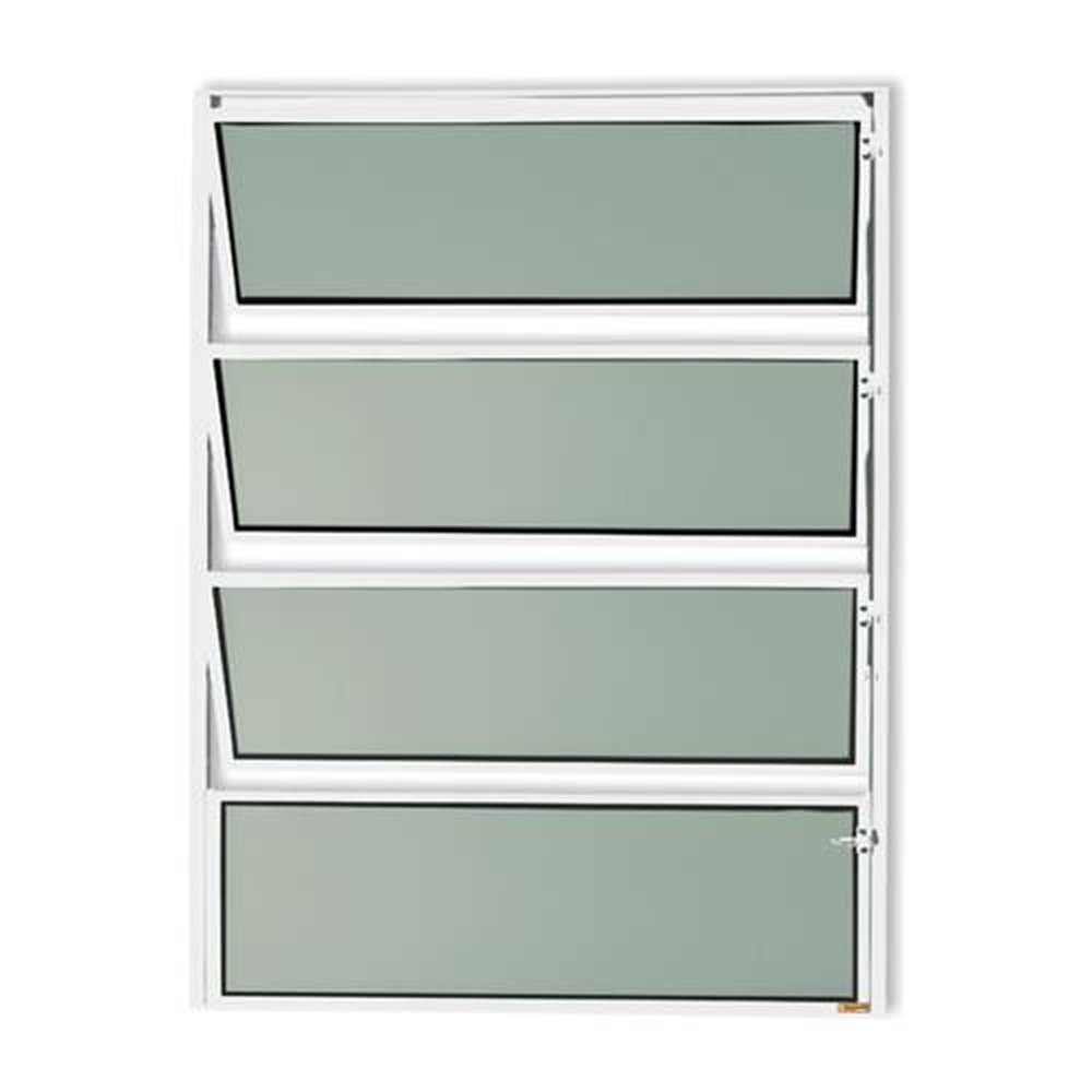 Basculante 80 X 60 Master Vidro Boreal Branco Brilhante