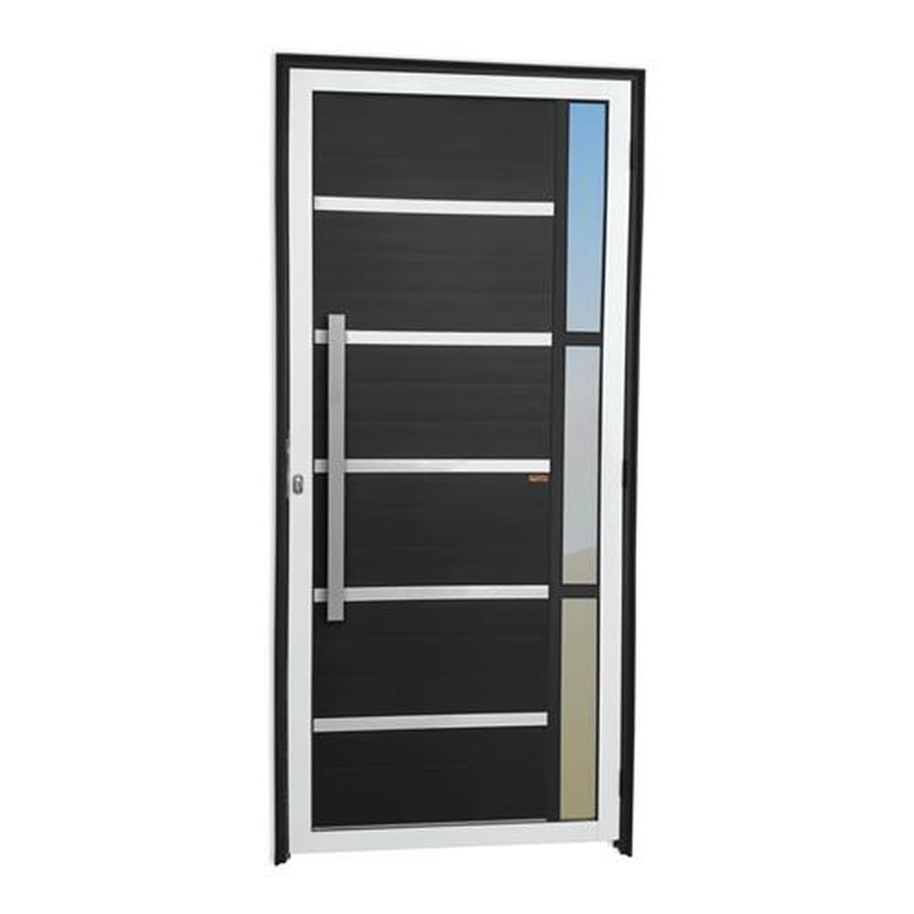 Porta Lambril Miraggio com Puxador Lado Esquerdo Super Mix Preto 100