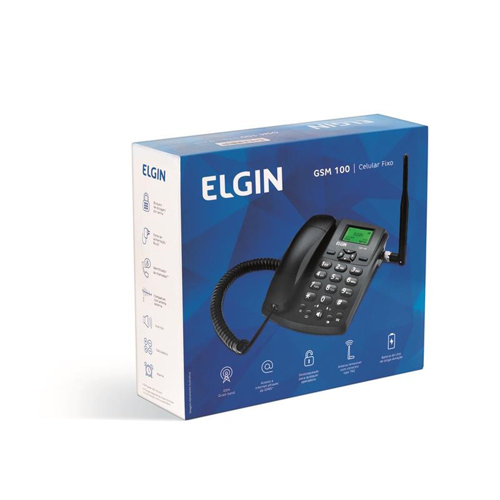 Telefone GSM Fixo Elgin GSM100 Preto