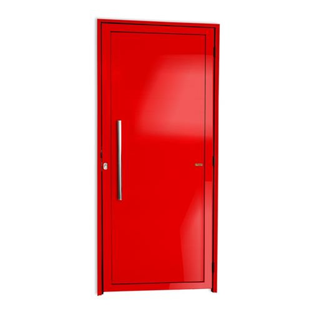 Porta Lambril com Puxador Lado Esquerdo Super Vermelho Brilhante 80