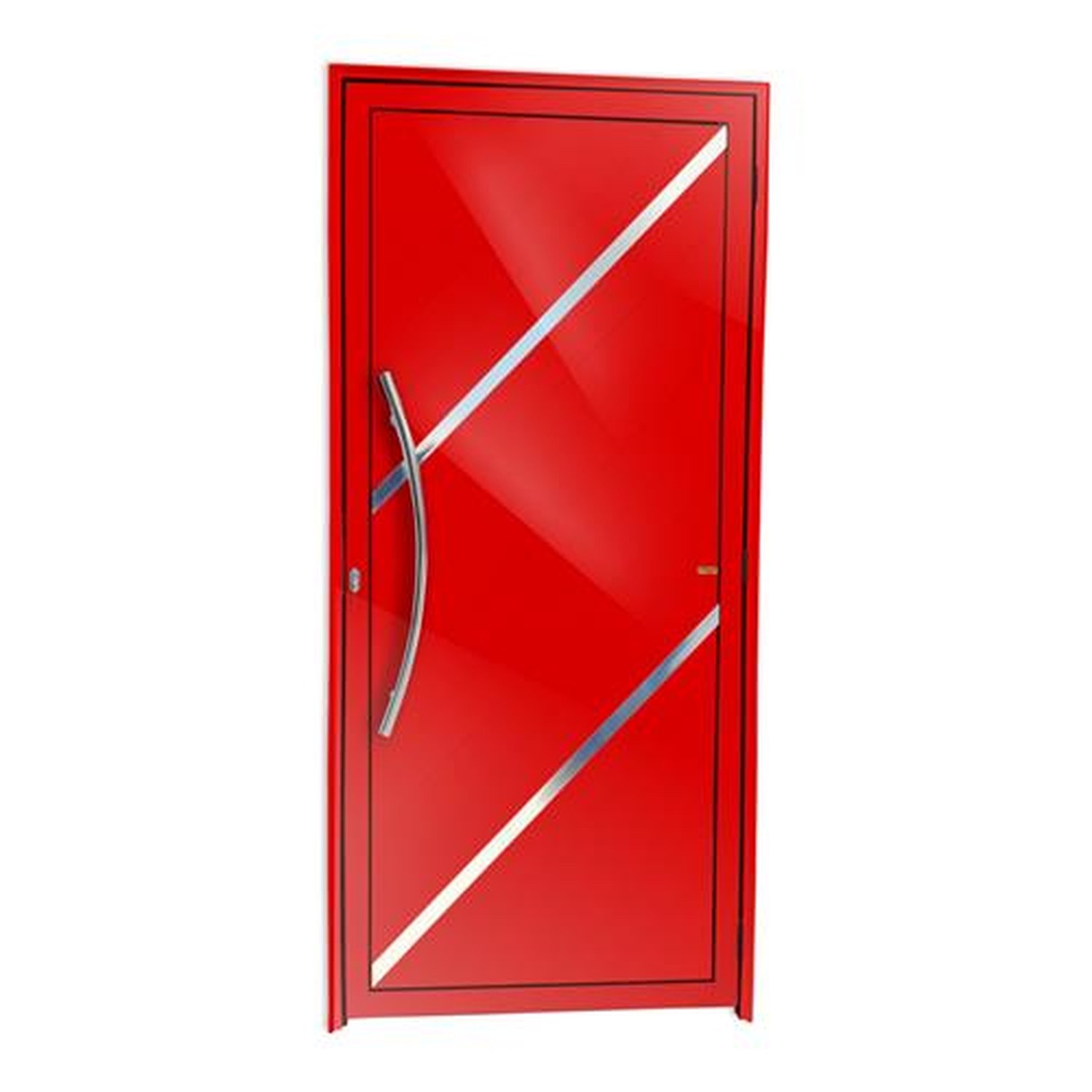 Porta Lambril Duna com Puxador Lado Esquerdo Super Vermelho Brilhante 100