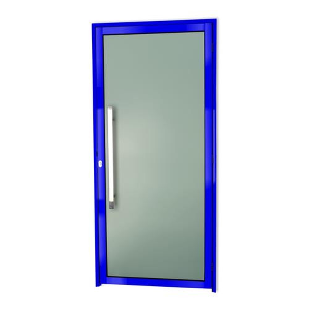 Porta Murano com Puxador Lado Esquerdo Super Azul Brilhante 100