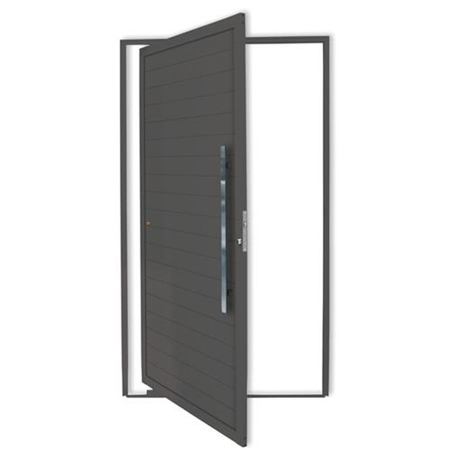 Porta Pivotante Lambril com Puxador Lado Direito Super Cinza Acetinado 120