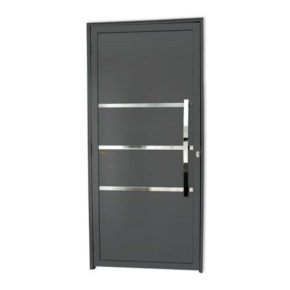 Porta Lambril Evolution com Puxador Lado Direito Super Cinza Acetinado 100