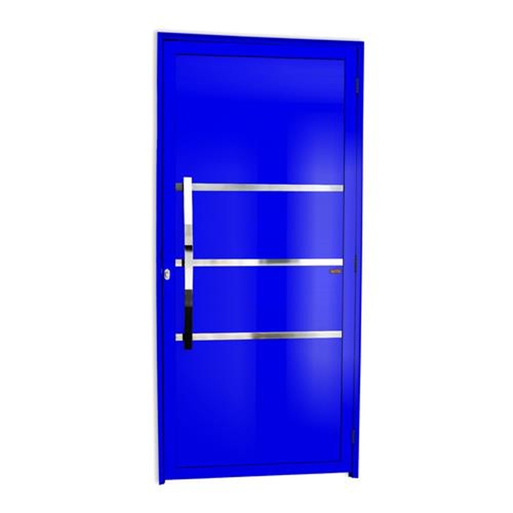 Porta Lambril Evolution com Puxador Lado Esquerdo Super Azul Brilhante 100