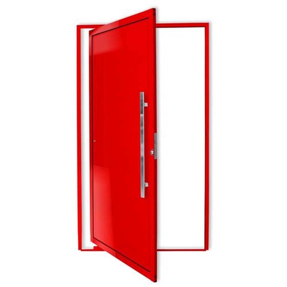 Porta Pivotante Lambril com Puxador Lado Direito Super Vermelho Brilhante 100
